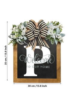 Y&D Welcome Sign Creative Bowknot Letter Wreath In Front Of The Door Outdoor Decoration Props For The Courtyard 30x35CM  - Image 2