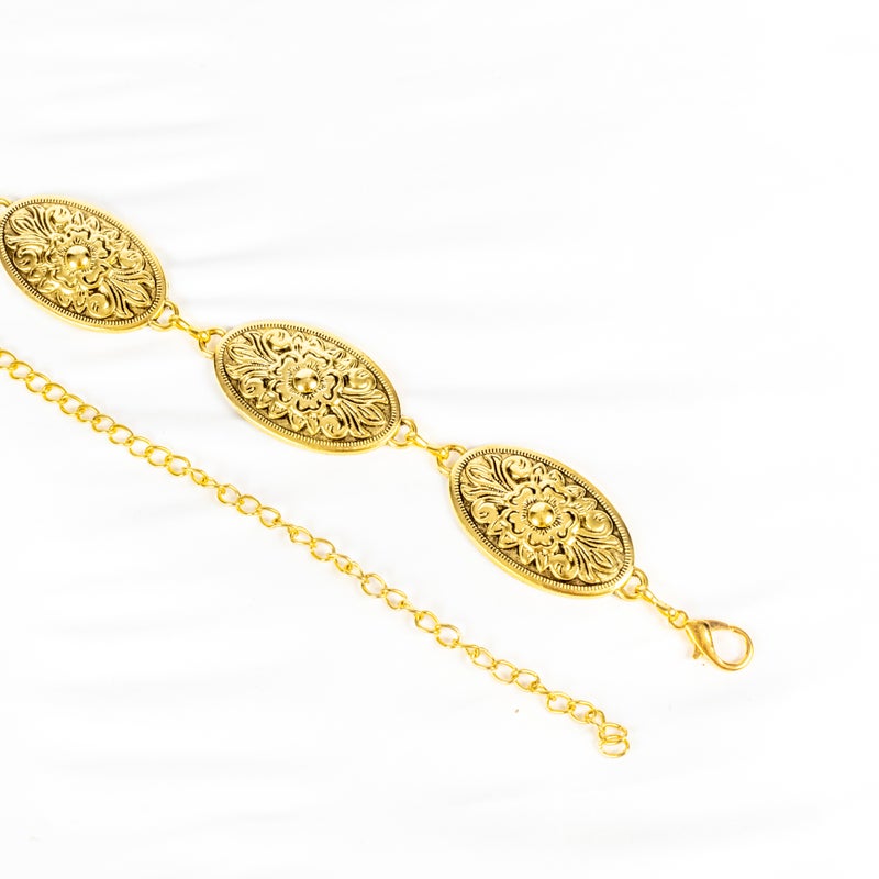 ذا بلاك بيرل اكسسوريز حزام معدن حريمي ذهبي - Image 2