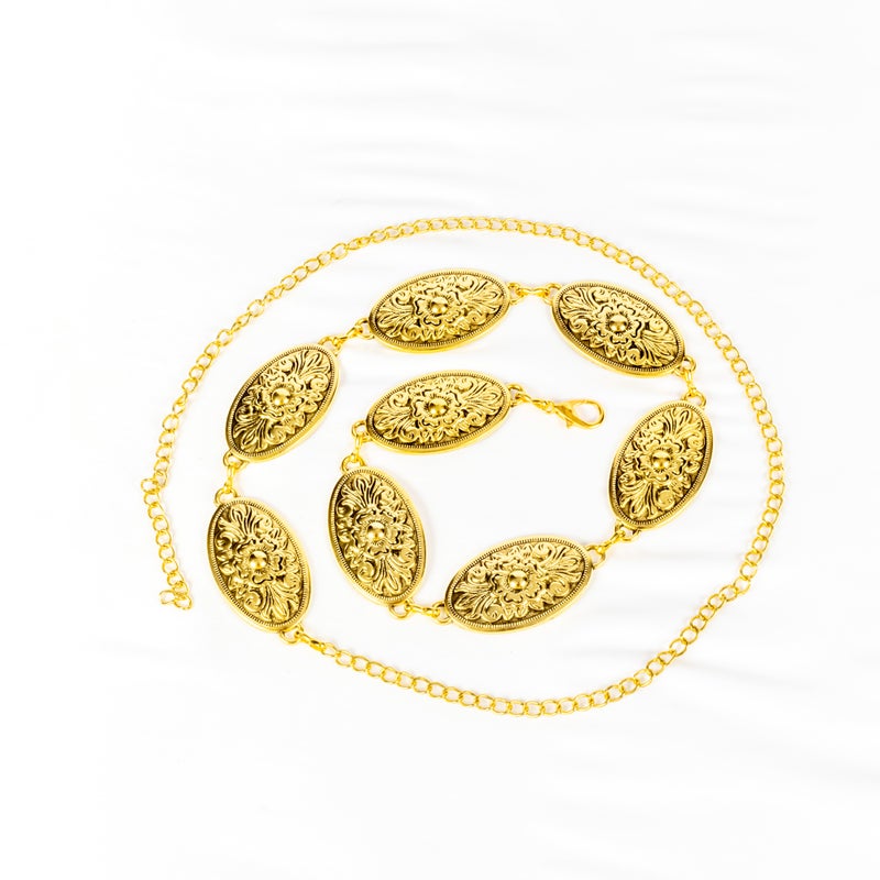 ذا بلاك بيرل اكسسوريز حزام معدن حريمي ذهبي - Image 1