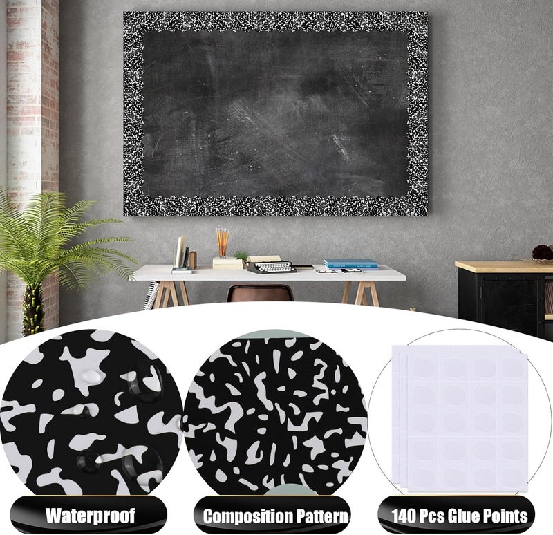 AWIZOM 72 Feet Composition Bulletin Board Borders Black and White Composition Scalloped Border Trims Classroom Borders Decoration for Bulletin Board School Classroom Homeschool Back to School Decor - Image 3