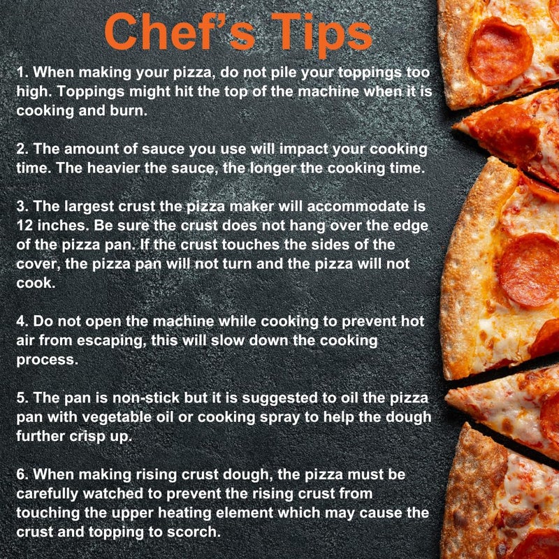 Masterchef ماستر شيف صانع البيتزا الكهربائي 12" - اطبخ الكالزون، الكيساديلا والبسكويت في المنزل! لوحة دوارة غير لاصقة للخبز المتساوي - تحكم في درجة الحرارة القابلة للتعديل لقشرة مقرمشة - للحفلات الداخلية أو الخارجية والهدايا - Image 5