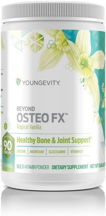 Youngevity Beyond OsteoFX Powder  1200 mg with Vitamin D3 TriCalcium Phosphate Magnesium and Zinc  Calcium Citrate Supplement for Women  Men  NonGMO GlutenFree  Tropical Vanilla - Image 1