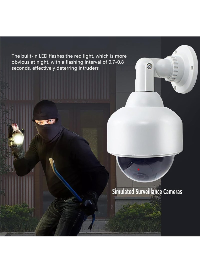 Rubik Dummy CCTV Camera with Flashing Red LED Light and CCTV Sticker Sign, Fake Surveillance Security Indoor Outdoor Waterproof Dome Camera for Home Office  - Image 2