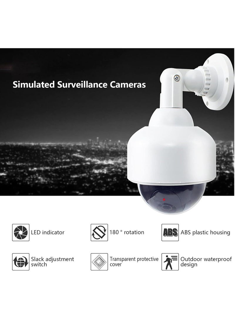 Rubik Dummy CCTV Camera with Flashing Red LED Light and CCTV Sticker Sign, Fake Surveillance Security Indoor Outdoor Waterproof Dome Camera for Home Office  - Image 3