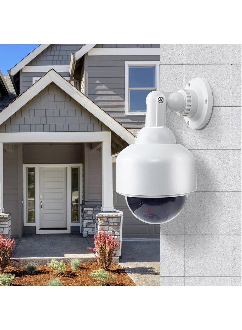 Rubik Dummy CCTV Camera with Flashing Red LED Light and CCTV Sticker Sign, Fake Surveillance Security Indoor Outdoor Waterproof Dome Camera for Home Office  - Image 4