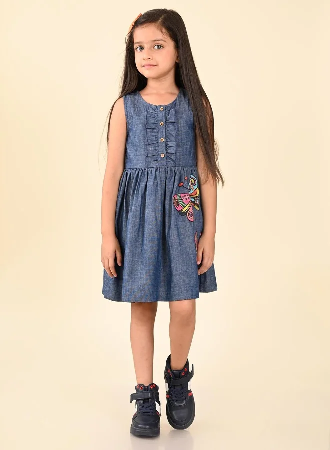 LILPICKS Sleeveless Butterfly Dress