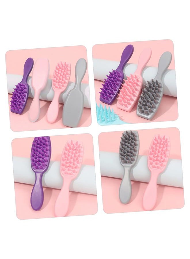 Hemoton 3Pcs Scalp Scrubber Silicone Scalp Massager Hair Growth Head Massage Comb Hair Shampoo Brush for Deep Cleansing Dandruff Removal to Relieve Stress, Wet Dry Use - Image 4