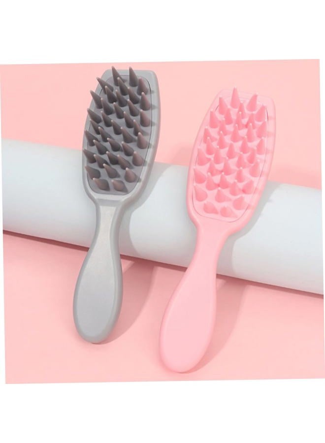 Hemoton 3Pcs Scalp Scrubber Silicone Scalp Massager Hair Growth Head Massage Comb Hair Shampoo Brush for Deep Cleansing Dandruff Removal to Relieve Stress, Wet Dry Use - Image 2