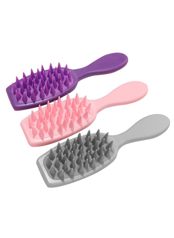 Hemoton 3Pcs Scalp Scrubber Silicone Scalp Massager Hair Growth Head Massage Comb Hair Shampoo Brush for Deep Cleansing Dandruff Removal to Relieve Stress, Wet Dry Use - Image 1