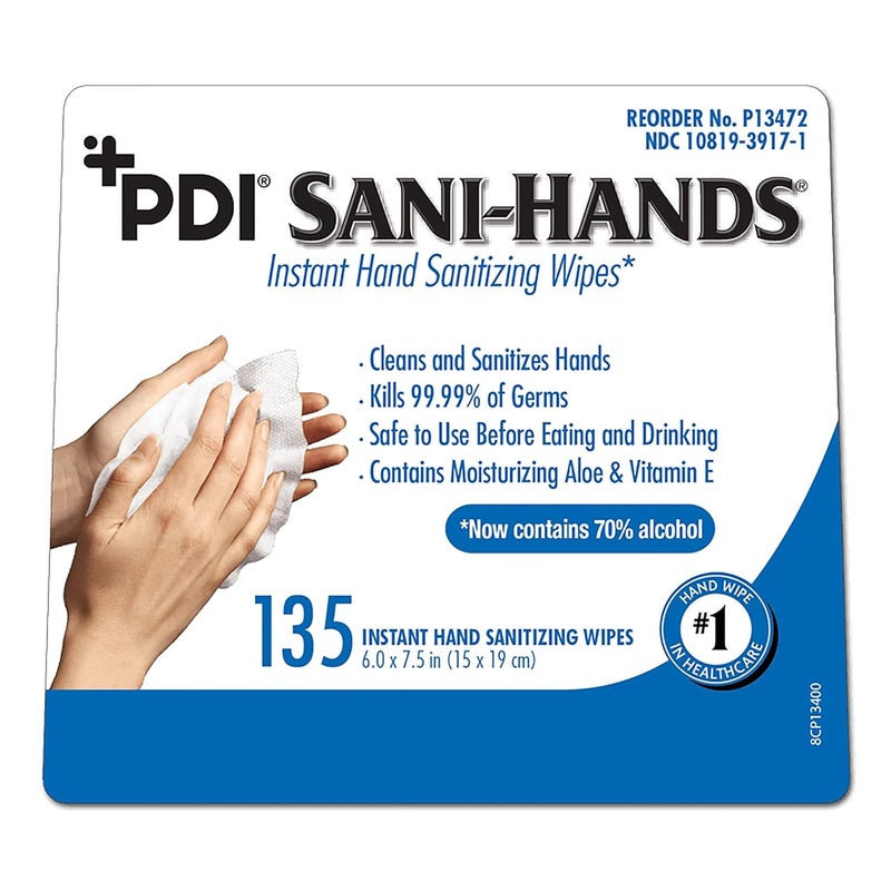 PDI Sani Hands Alc Antimicrogel Hand Wipes 135 per canister - Image 2