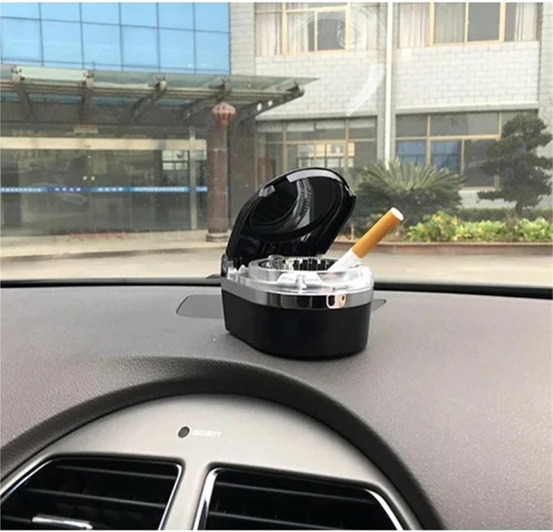 Car Ashtray With Blue LED Light - Auto Vehicle Cigarette Lighter Holder & Odor Eliminator - Car Interior Accessories - Image 2