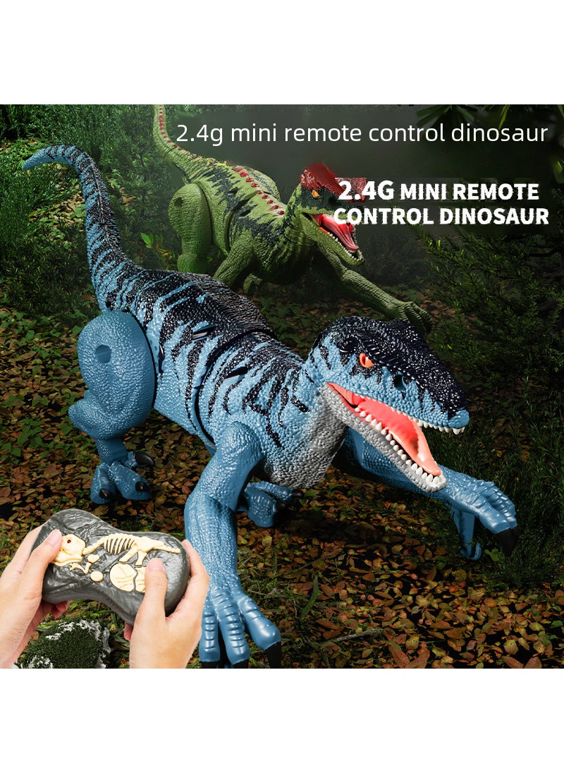 Generic - Cross-border children's remote control Raptor Tyrannosaurus 2.4g five-way simulation sound and light electric mini remote control dinosaur toy Five-Way remote control Raptor [Chinese color box]] - Image 1
