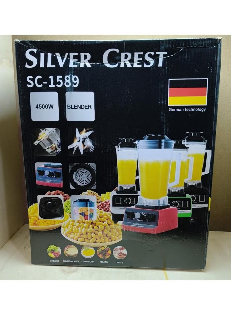 SilverCrest Silver Crest Professional Blender SC-1589 - 4500W Heavy Duty Motor, Large Capacity, Stainless Steel Blades for Ice Crushing, Smoothies & Grinding. - Image 1