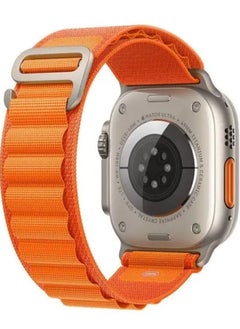 vesus 2Pack for apple Watch Alpine Loop Band 49mm/45mm/44mm Nylon Woven Sport Strap Compatible with iwatch series 8/ultra/7/SE/6/5/4/3/2/6 White/Orange  - Image 2
