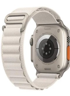 vesus 2Pack for apple Watch Alpine Loop Band 49mm/45mm/44mm Nylon Woven Sport Strap Compatible with iwatch series 8/ultra/7/SE/6/5/4/3/2/6 White/Orange  - Image 3