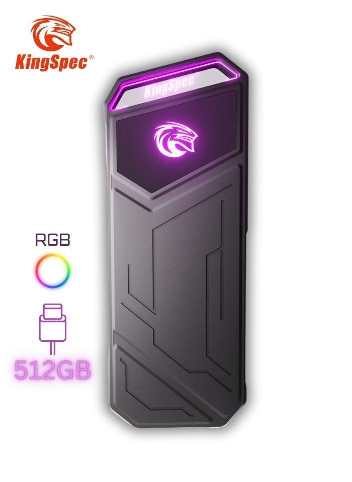 كينجس بيك Z5 512 جيجابايت SSD خارجي محمول مع ضوء RGB - حتى 2100 ميجابايت/ثانية، حافظة من سبائك الزنك، واجهة USB 3.2 Gen2x2، محركات الأقراص الصلبة ذات الحالة الصلبة القصوى، متوافقة مع الهاتف المحمول/PS5/الكمبيوتر المحمول/التلفزيون/الكمبيوتر الشخصي  - Image 1