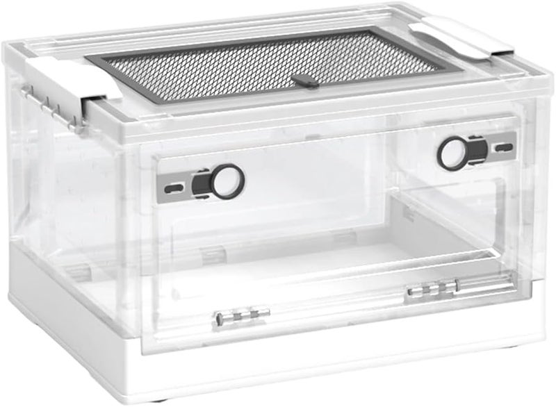 تررم الزواحف الأبيض مع فتحة تغذية قابلة للإزالة وتصميم مهوى - Image 2