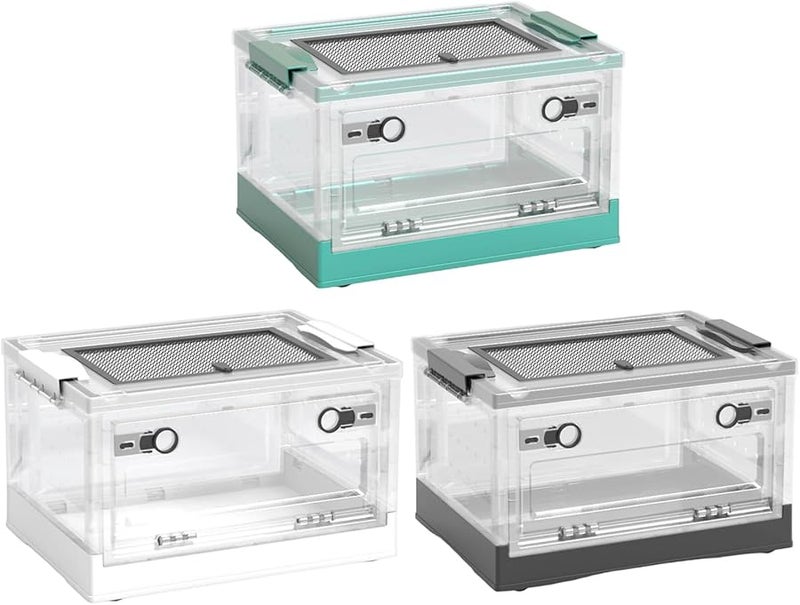 تررم الزواحف الأبيض مع فتحة تغذية قابلة للإزالة وتصميم مهوى - Image 5