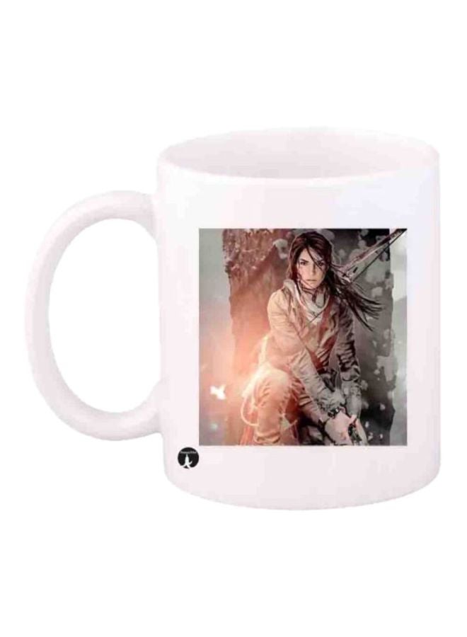 RYN Tomb Raider Printed Coffee Mug White/Brown/Grey
