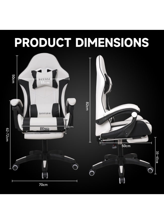 DUUKOA Gaming Chair with Footrest  Ergonomic Computer Chair 90°–135° Adjustment Backrest Perfect - Image 2