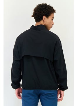 Reebok Men Sportswear Fit Long Sleeve Woven Running Windbreaker Jacket, Black  - Image 2