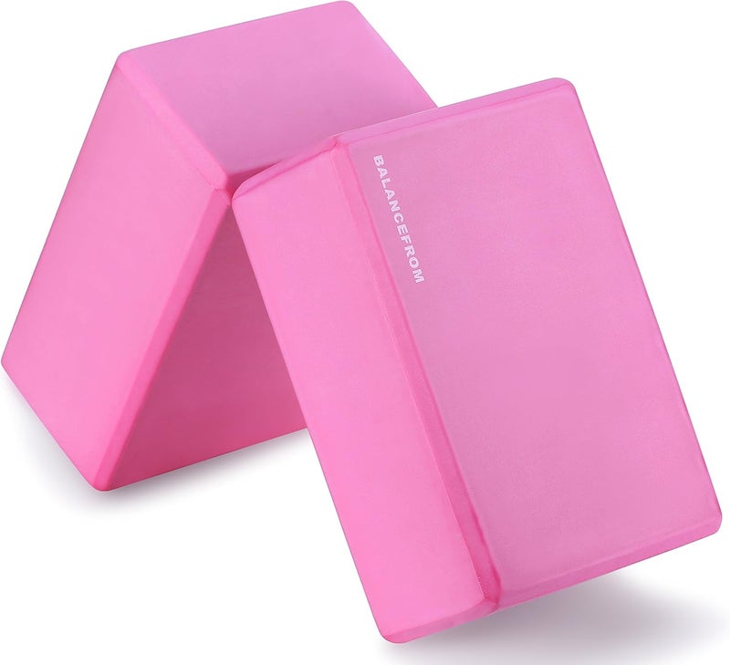 Fitvids Set of 2 High Density Yoga Blocks, 9"x6"x4" Each, Pair, Multiple Colors - Image 1