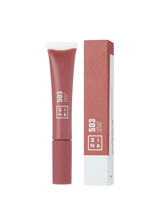3INA Makeup Vegan Cruelty Free The Lip Gloss 503 Nude Lip Gloss Mirror Effect Glossy Look Creamy Texture Highly Pigmented Lip Gloss With Wand  - Image 3