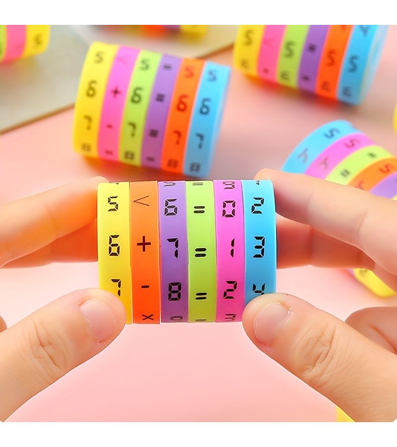 3 قطع من لعبة التعلم الحسابي الدوارة كروما مع أعمدة دوارة تفاعلية للجمع والطرح والضرب والقسمة، لعبة ممارسة الرياضيات المحمولة لحقائق الأرقام، لمهارات الحساب باستخدام أطراف الأصابع - Image 3