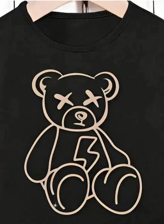 Take Two Take Two Boys Black Bear Graphic T-Shirt and Shorts Set
