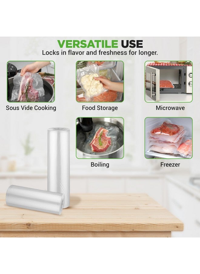 NutriChef Vacuum Sealer Bags for Food 8” x 50’ & 11" x 50' (2 Rolls, 100’ Total) - Works with All Sealers, BPA-Free, Heavy-Duty, Multi-Layered - Freezer, Microwave & Sous Vide Safe - Image 4