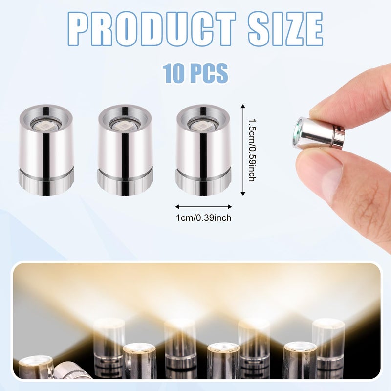 BTFO 10pcs LED Mini Lights, Small Led Lights for Dollhouse Silver Plastic Battery Included Doll House Electric Lights for Paper Lantern Party Decoration Crafts Dollhouse Accessories(Warm White Light) - Image 2