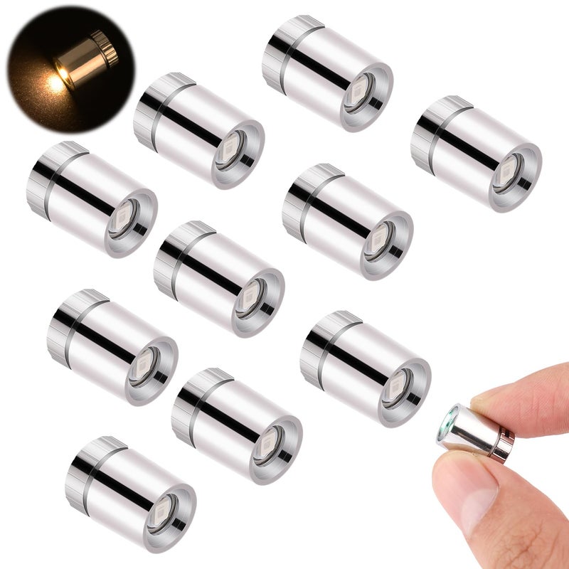 BTFO 10pcs LED Mini Lights, Small Led Lights for Dollhouse Silver Plastic Battery Included Doll House Electric Lights for Paper Lantern Party Decoration Crafts Dollhouse Accessories(Warm White Light) - Image 1