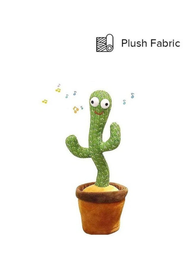 Electric Dancing Cactus Plush Toy with Music – Talking & Singing Interactive Stuffed Toy for Kids (32 x 27 x 11.5 cm)