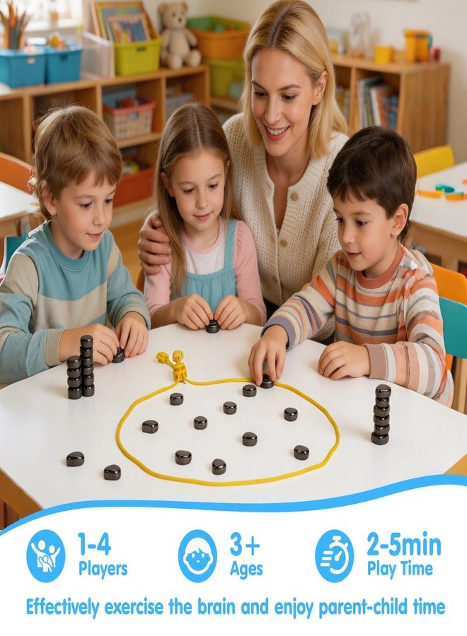 Dralaw Magnet Game with 32 Stones, Magnetic Chess Game with String, for Family & Party & Travel & Camping, Puzzle Strategy Games - Image 3
