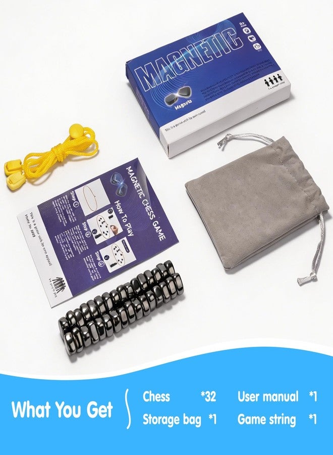 Dralaw Magnet Game with 32 Stones, Magnetic Chess Game with String, for Family & Party & Travel & Camping, Puzzle Strategy Games - Image 5