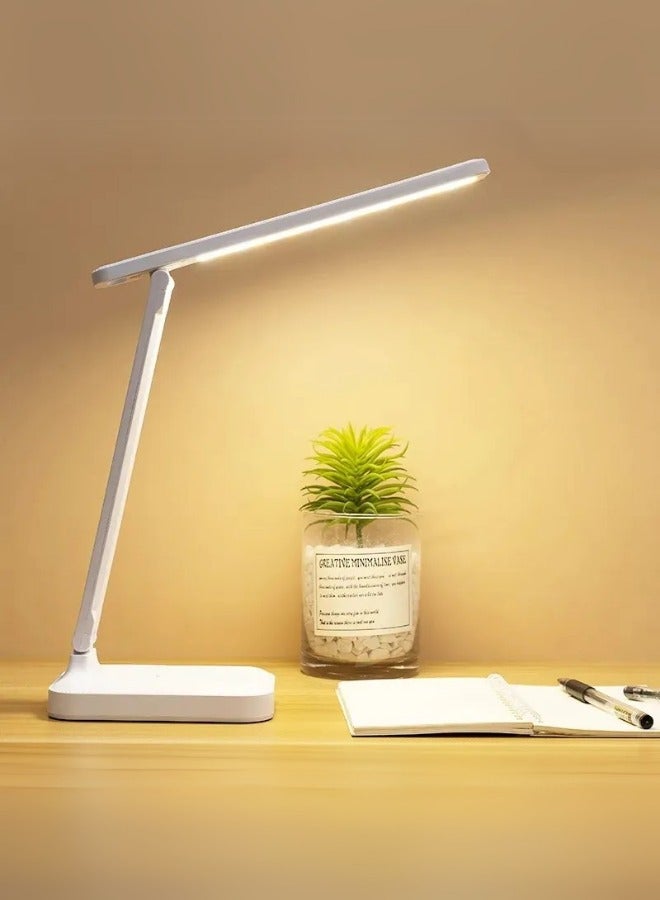 LED Folding Table Lamp, Eye Protection Desk Lamp, Rechargeable Dimmable Touch Lamp for Bedroom, Student Dormitory, USB Powered Reading Lamp - Image 1