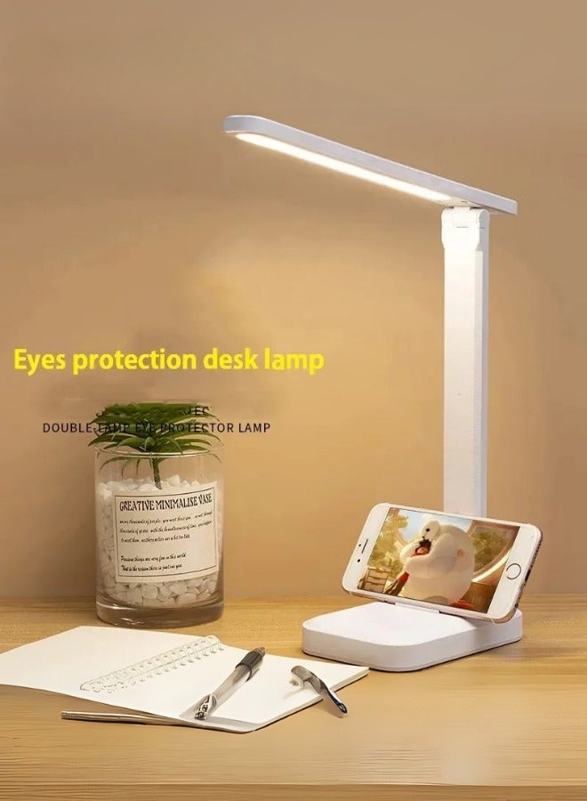 LED Folding Table Lamp, Eye Protection Desk Lamp, Rechargeable Dimmable Touch Lamp for Bedroom, Student Dormitory, USB Powered Reading Lamp - Image 2