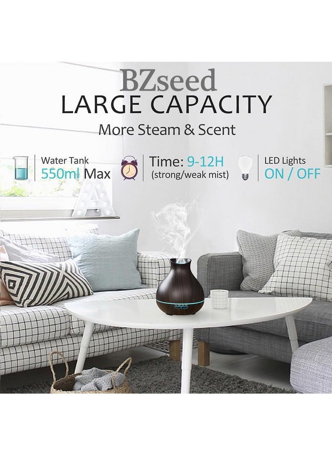 BZseed Aromatherapy Essential Oil Diffuser 550Ml Ultrasonic Fragrant Oil Large Room Humidifier Diffusers For Home With Timer And Waterless Autooff 7 Color Led Lightscool Mist Humidifiers  - Image 4