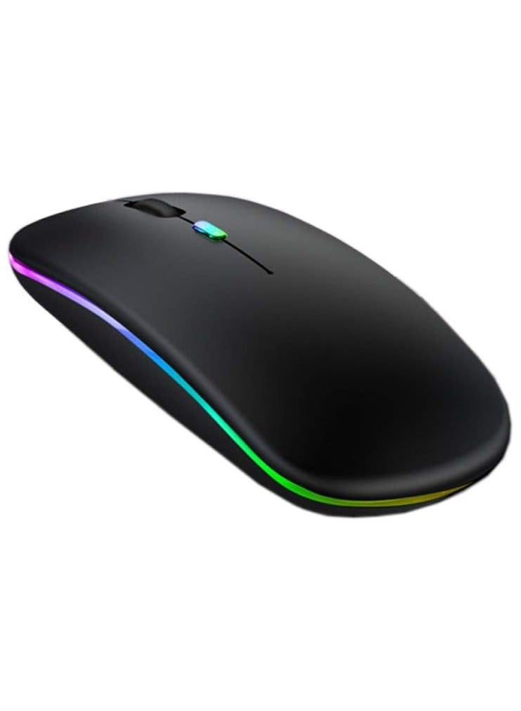 Digipace Wireless Mouse, 2.4G Slim Mute Silent Click Noiseless Optical Mouse with USB Receiver and Type C Adapter Compatible with Notebook, PC, Laptop, Computer, MacBook (BLACK) - Image 2