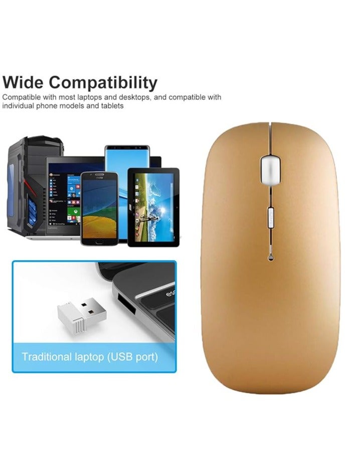 Digipace Wireless Mouse, 2.4G Slim Mute Silent Click Noiseless Optical Mouse with USB Receiver and Type C Adapter Compatible with Notebook, PC, Laptop, Computer, MacBook (BLACK) - Image 5