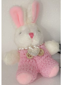 Korean Dongdaemun Blue Sweater Black Rabbit Keychain Love Pendant Pink Sweater (White Rabbit)