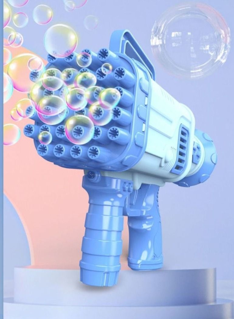 TIGER Electric Gatling Bubble Machine Gun – Blue | Automatic Bubble Blower Toy with 8-Hole Design | Fun Outdoor Play for Kids & Parties | Battery Operated, Lightweight & Easy to Use - Image 2