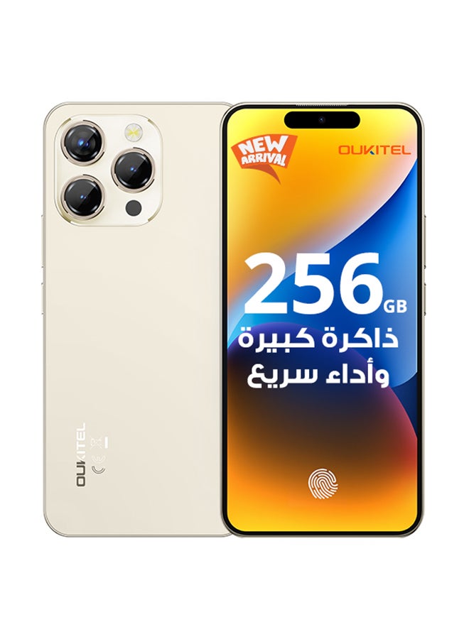 أوكيتل جوال P1 ثنائي الشريحة بذاكرة رام 4+12 جيجابايت وذاكرة داخلية 256 جيجابايت لون ذهبي يدعم 4G LTE - إصدار الشرق الأوسط - Image 1