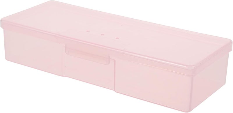 Nail Tool Box Large Pink Nail File Storage Organizer Compact Portable Manicure Accessories Case for Salon and Home Beauty Supplies - Image 1