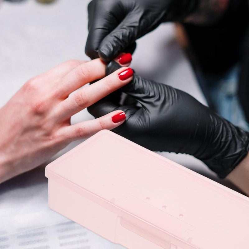 Nail Tool Box Large Pink Nail File Storage Organizer Compact Portable Manicure Accessories Case for Salon and Home Beauty Supplies - Image 5