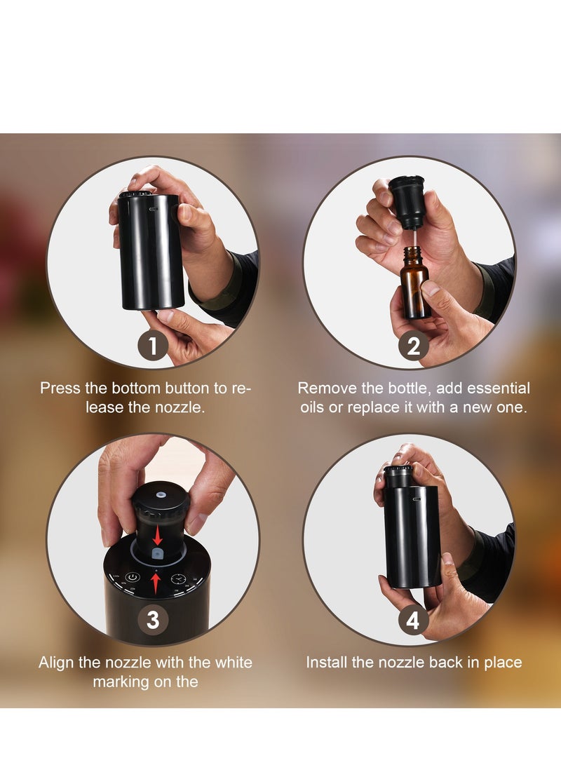 Y&D （Black）Two-Fluid Waterless Essential Oil Machine Cold Mist Aromatherapy Machine Home Fragrance Diffuser Automatic Spray Fragrance Instrument  - Image 4
