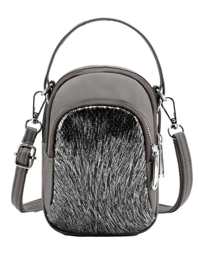 NIBEMINENT Stylish And Elegant Satchel Handbag Grey/Black - Image 1
