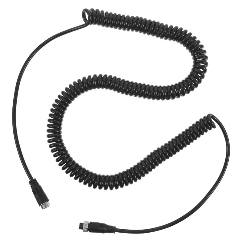 Spring Extension Cable for Car Backup Camera Heavyduty Black Truck Trailer Video Wire - Image 1