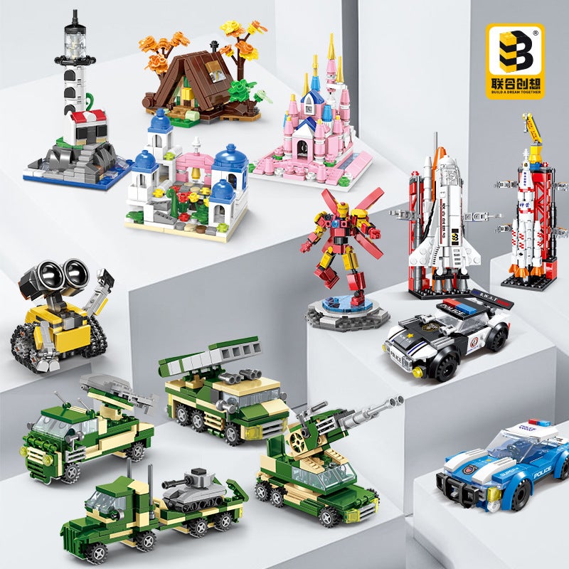 Popular Toy Internet-Famous Building Blocks Wholesale Boxed Children's Educational Brain-Teasing Small Particle Assembly Blocks Night Market Street Stall - Image 2