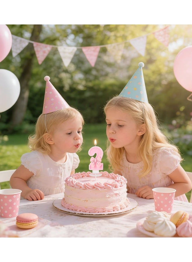 2nd Birthday Cake Topper, Pink Butterfly Happy Birthday Candle, Number 2 Candles, Glittering Cake Toppers Candles For Girls Theme Party Family Gathering Decorations - Image 5